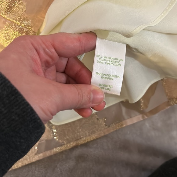 NWT Lilly Pulitzer Trixie one shoulder blouse in gold - Picture 5 of 6